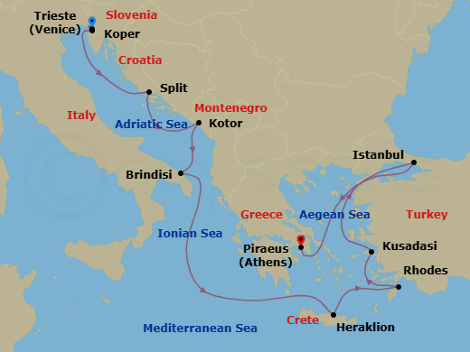 Itinerary map