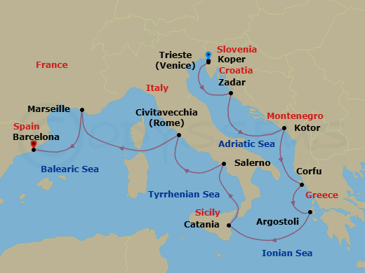 Itinerary map