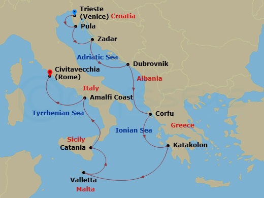 Itinerary map