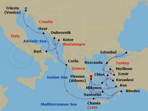 Itinerary map