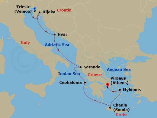 Itinerary map