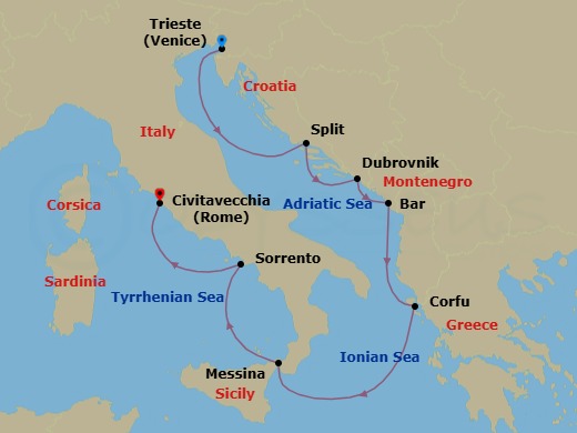 Itinerary map