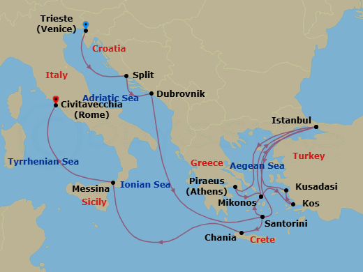 Itinerary map