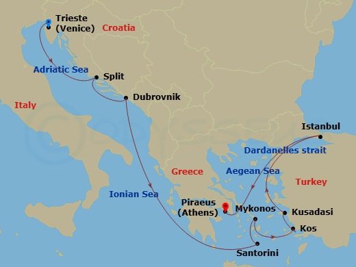 Itinerary map