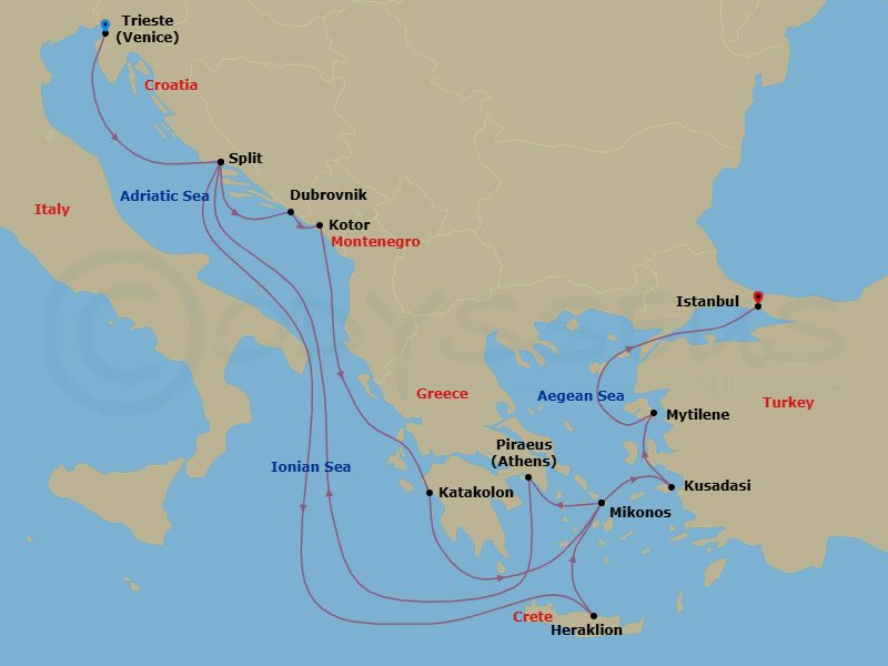 Itinerary map