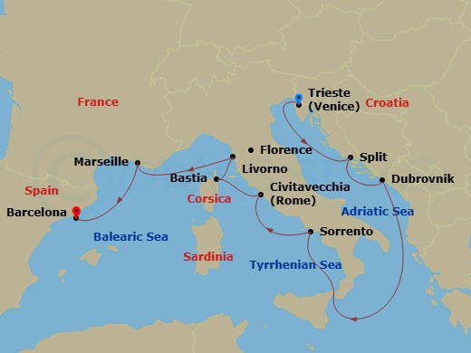 Itinerary map