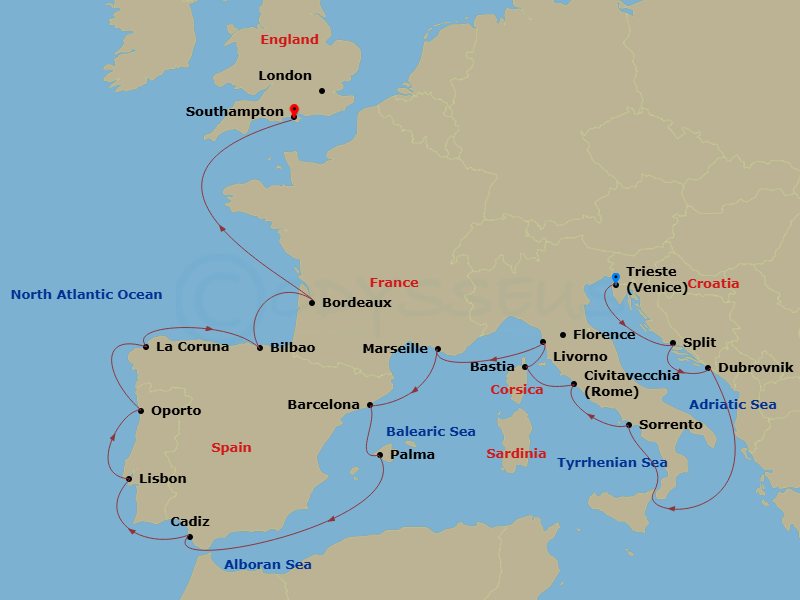 Itinerary map