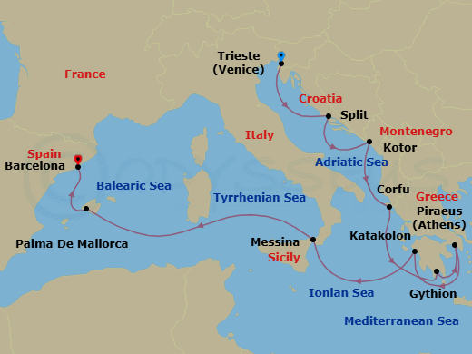 Itinerary map