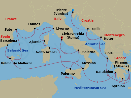 Itinerary map