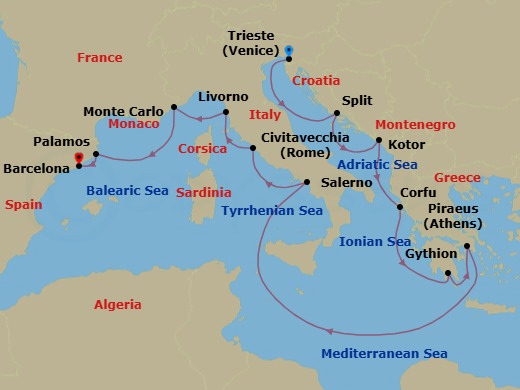 Itinerary map