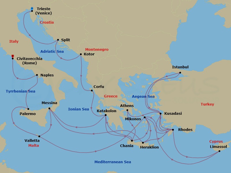 Itinerary map