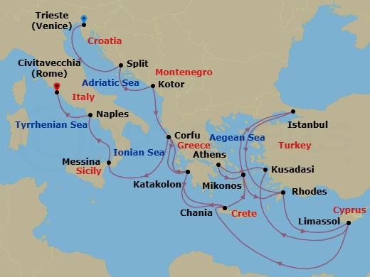 Itinerary map