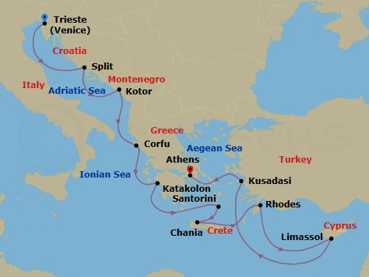Itinerary map