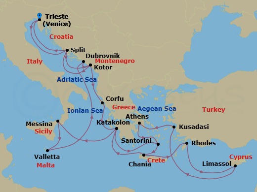 Itinerary map