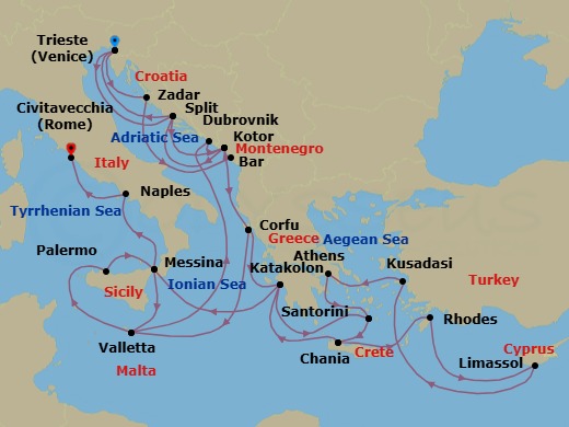 Itinerary map