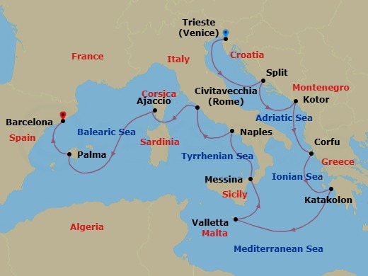 Itinerary map