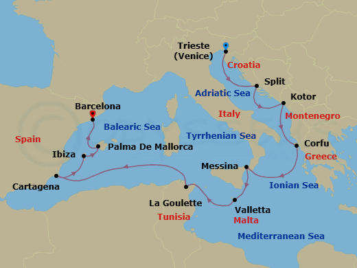Itinerary map