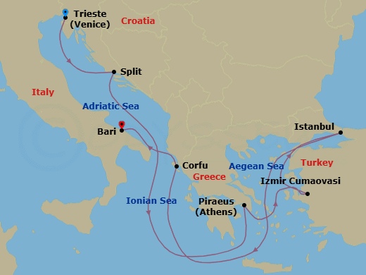 Itinerary map