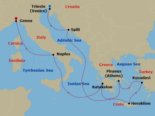 Itinerary map