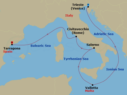 Itinerary map