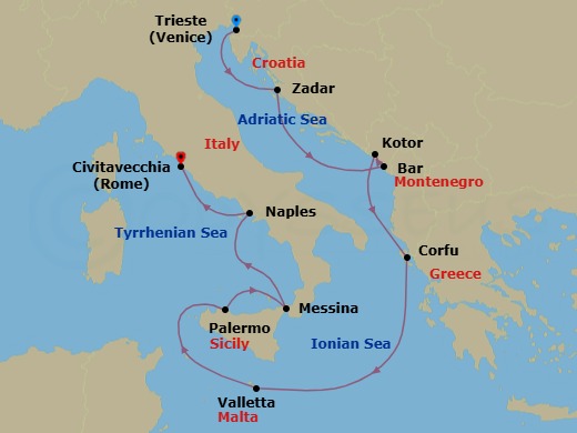 Itinerary map