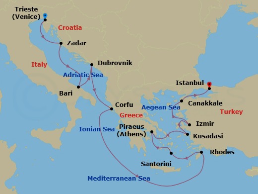 Itinerary map