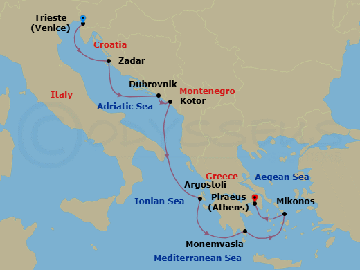 Itinerary map