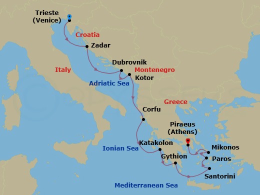 Itinerary map