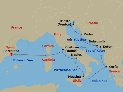 Itinerary map