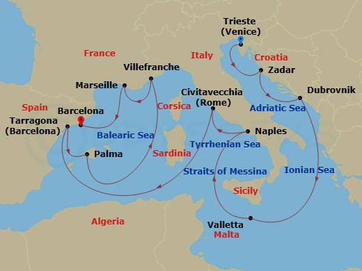 Itinerary map