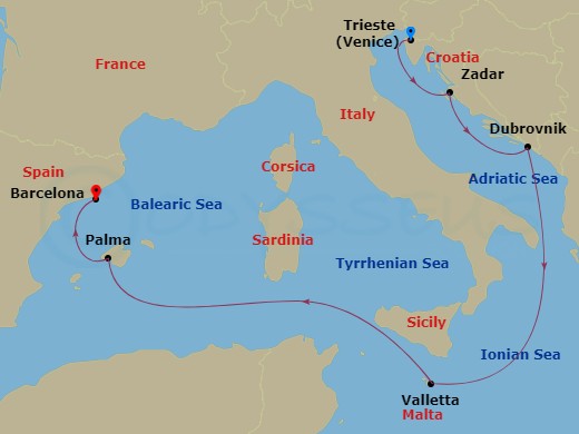 Itinerary map