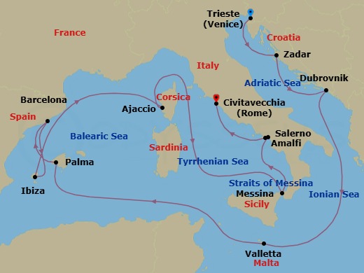 Itinerary map