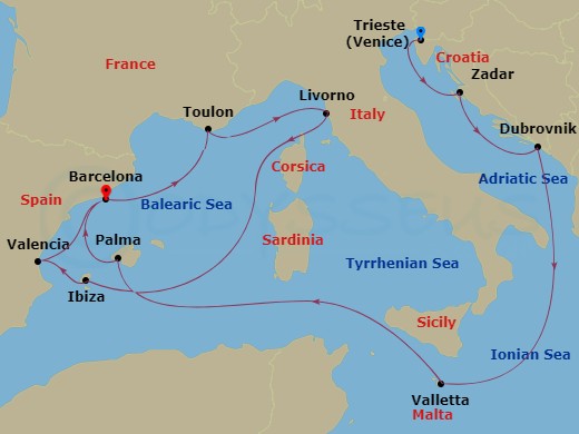 Itinerary map