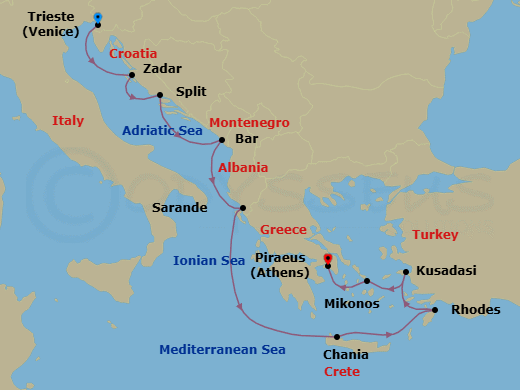Itinerary map
