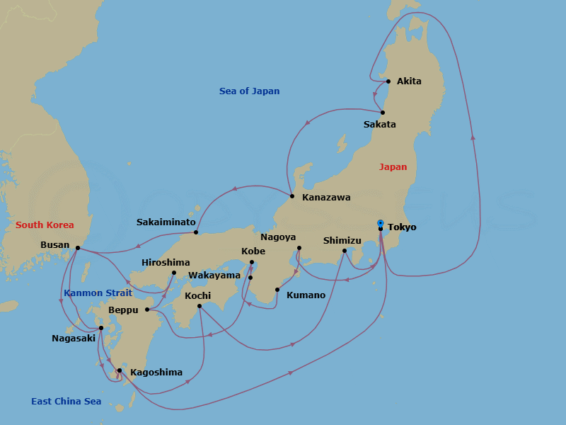 Itinerary map