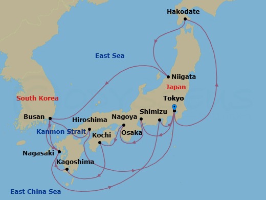 Itinerary map