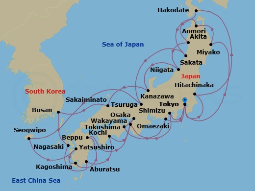Itinerary map