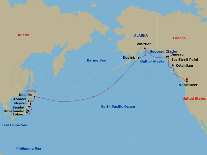 Itinerary map