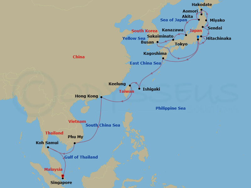 Itinerary map