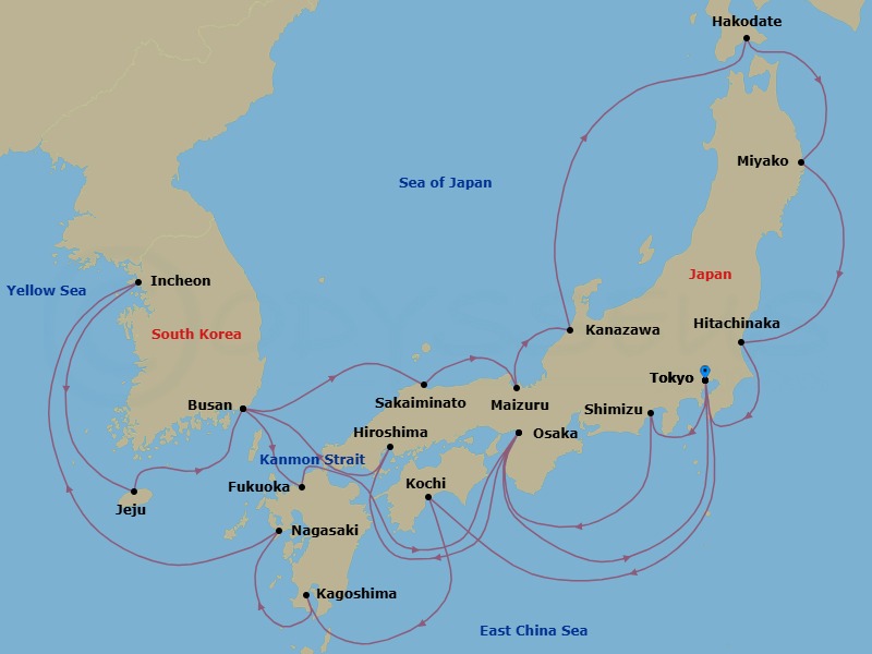 Itinerary map