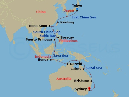 Itinerary map