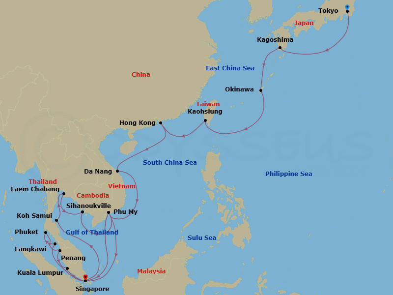 Itinerary map