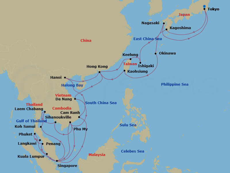 Itinerary map