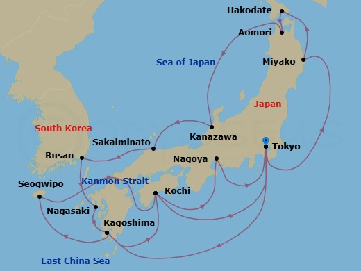 Itinerary map