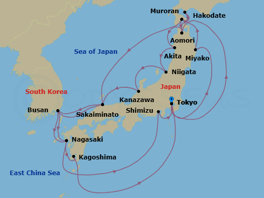 Itinerary map