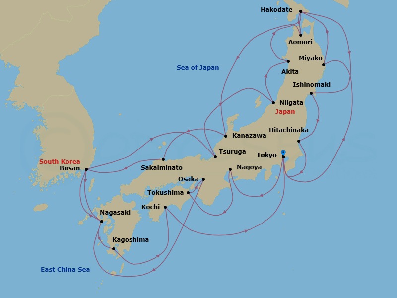 Itinerary map