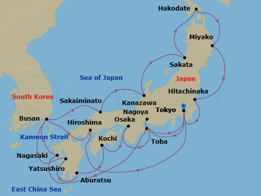 Itinerary map