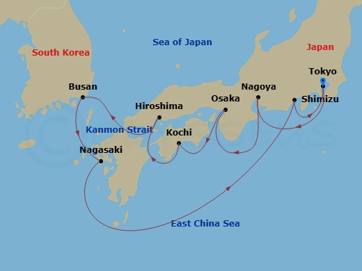 Itinerary map