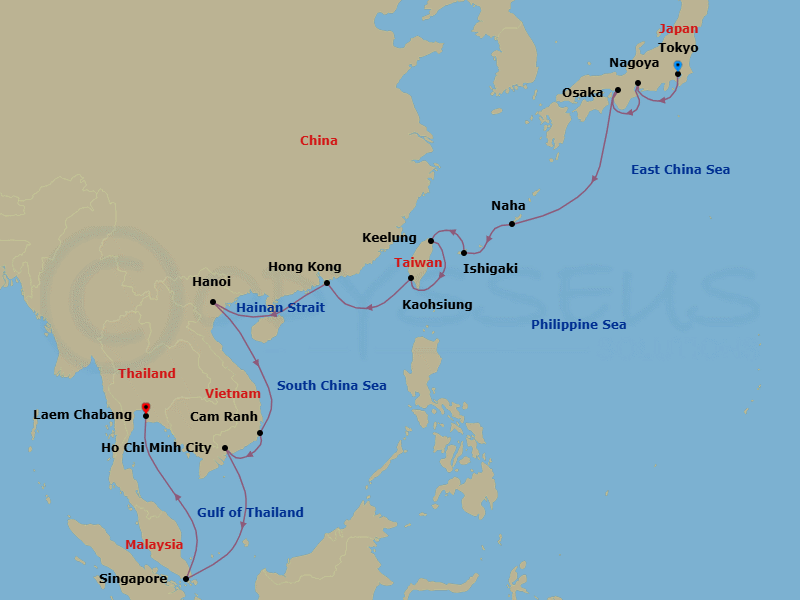 Itinerary map