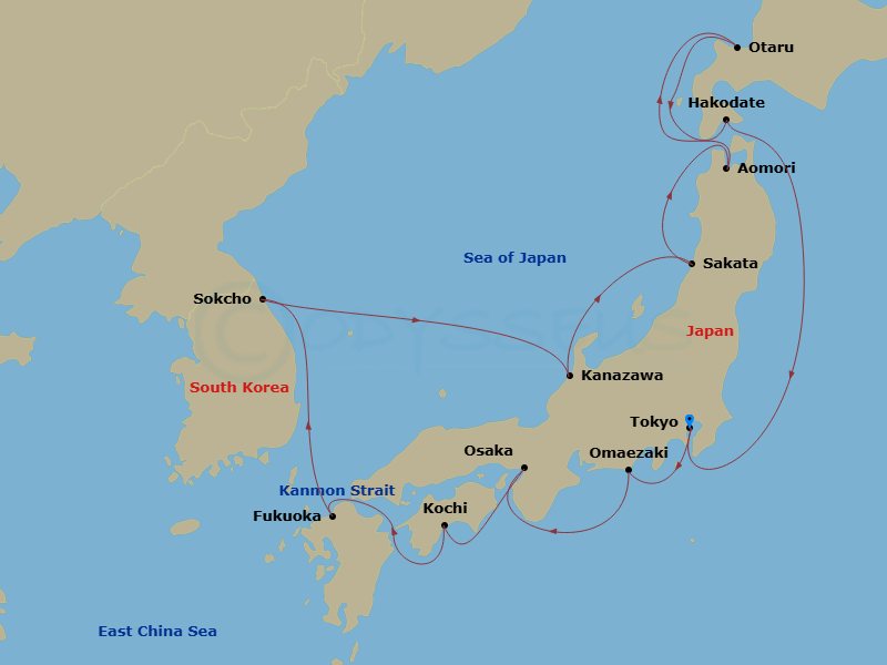 Itinerary map